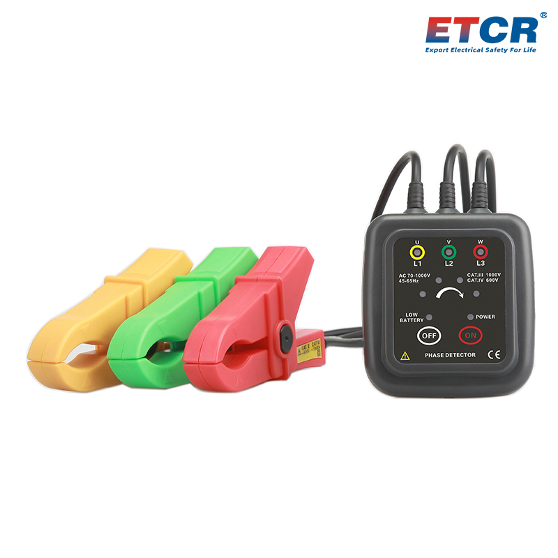 ETCR1000D Non-Contact Low Voltage Phase Sequence Detector