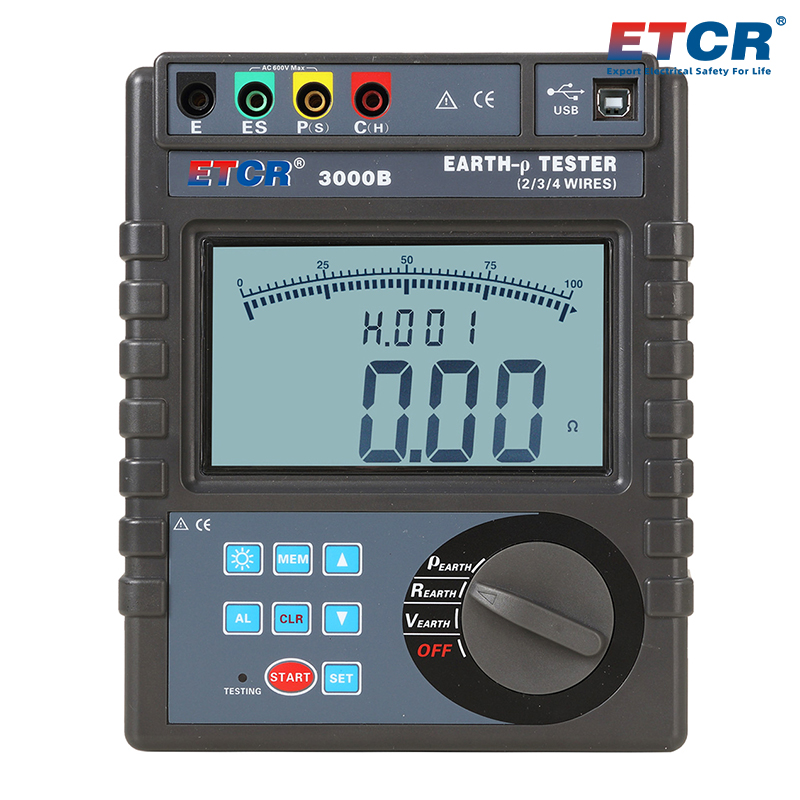 ETCR3000B Earth Resistance/Soil Resistivity Tester|Digital grounding ...