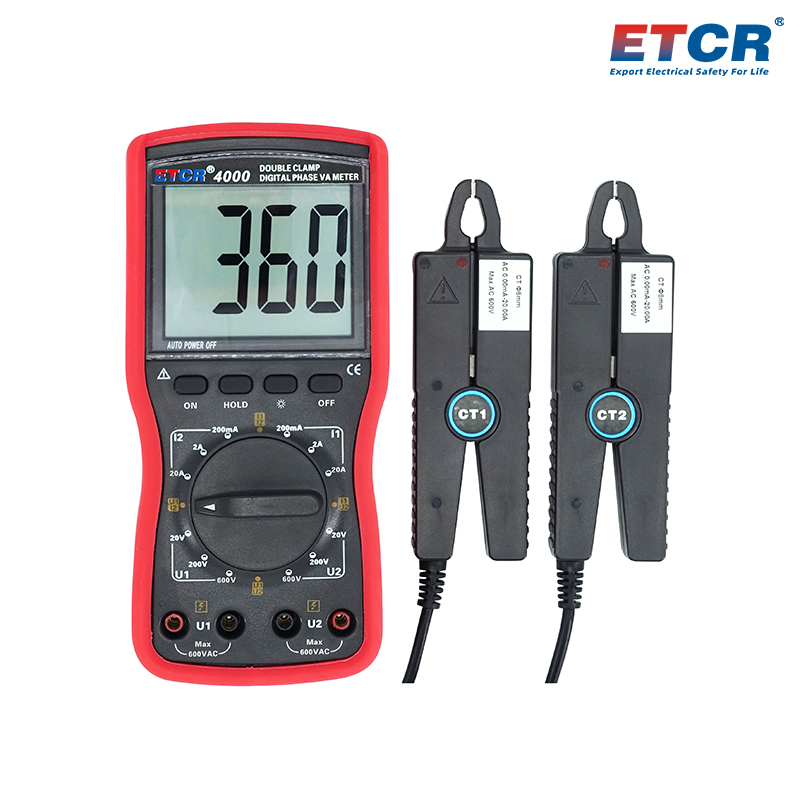 ETCR4000 Double Clamp Digital Phase Voltmeter 