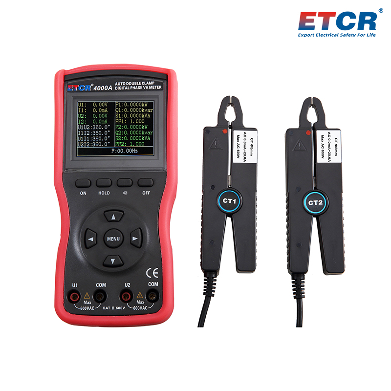 ETCR4000A Double Clamp Digital Phase Voltmeter 